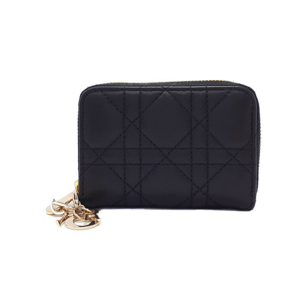 Christian Dior Lady Cannage Voyageur Zip Coin Wallet Case